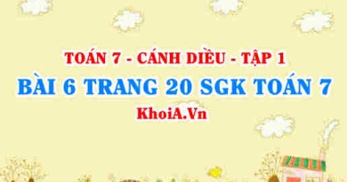 Bài 6 trang 20 SGK Toán 7 tập 1 Cánh Diều